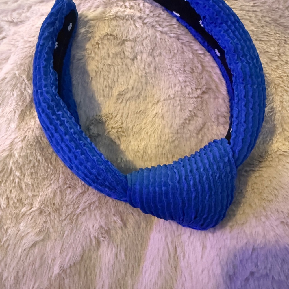 Lele Sadoughi Vibrant Blue Textured Headband